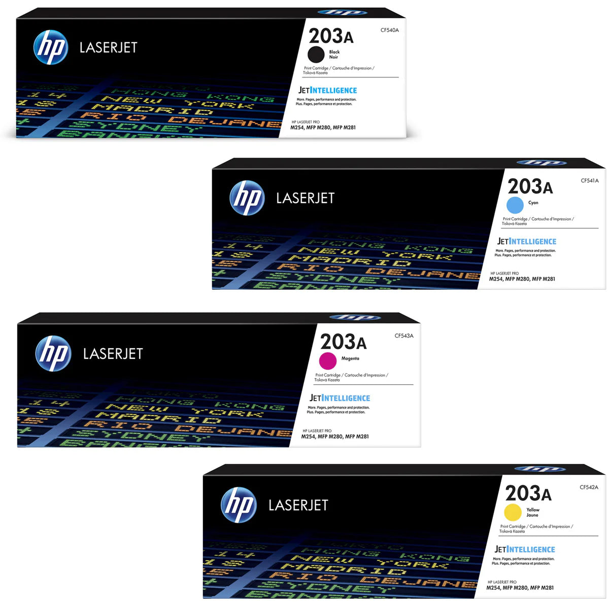 HP 203A Original Color Toner – Cyan, Magenta, Yellow