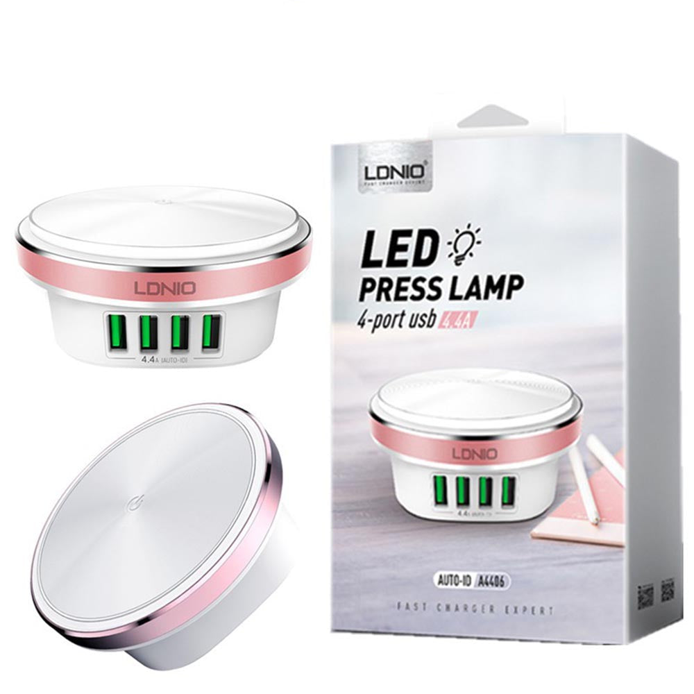 LDNIO A4406 4-Port USB Charger with LED Light