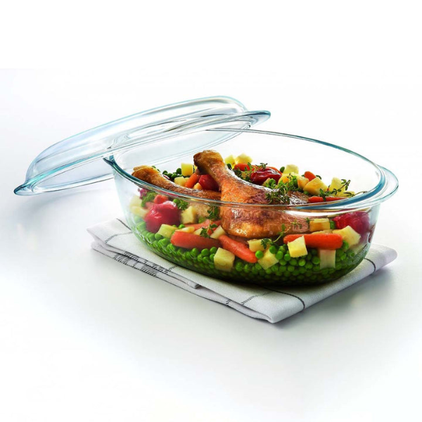 Pyrex 459A000 4L Oval Glass Casserole with Lid