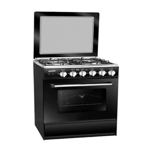 Samax ECO AC491 4-Burner Black Oven 60x60