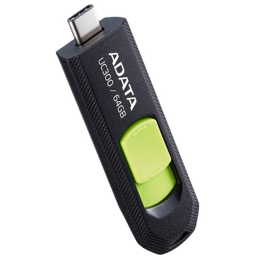UC300 64GB USB Flash Drive – Black & Green (Retail)