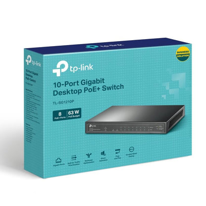 مفتاح TP-LINK TL-SG1210P Gigabit PoE+ ذو 10 منافذ