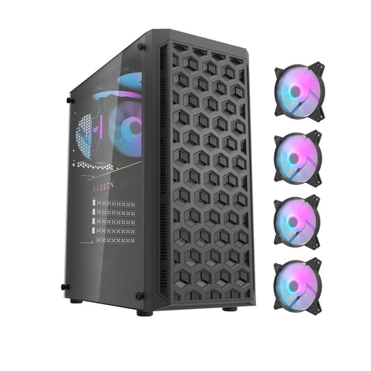 علبة DarkFlash DK350 ATX مزودة بأربع مراوح ARGB