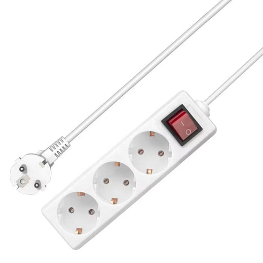 3-Port Euro 3-Pin Power Strip