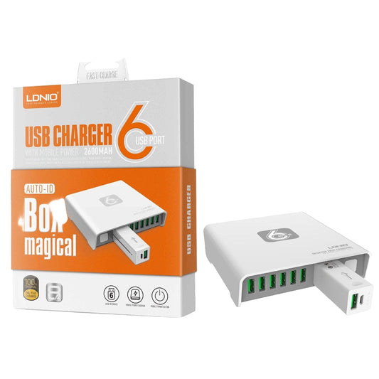 LDNIO A6802 6-Port USB Charger Box (Magical Series)