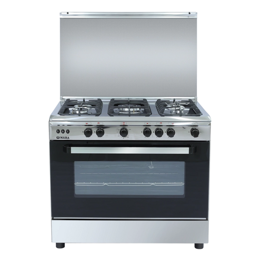 فرن غاز نارا - 90 سم، ستانلس ستيل، NAXG/9000-BG