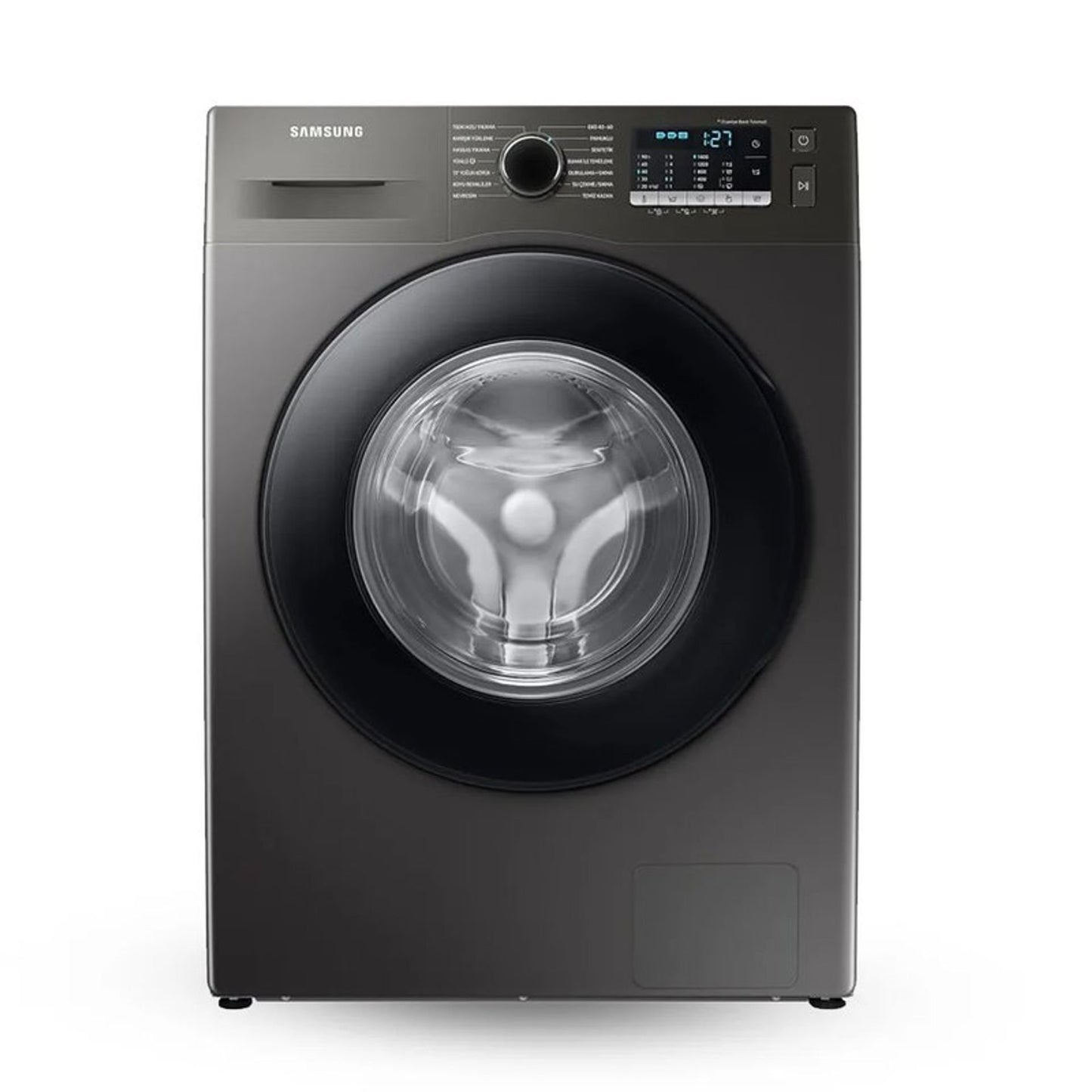 غسالة سامسونج تحميل أمامي WW90TA046AX1FH – 9 كجم، فضي