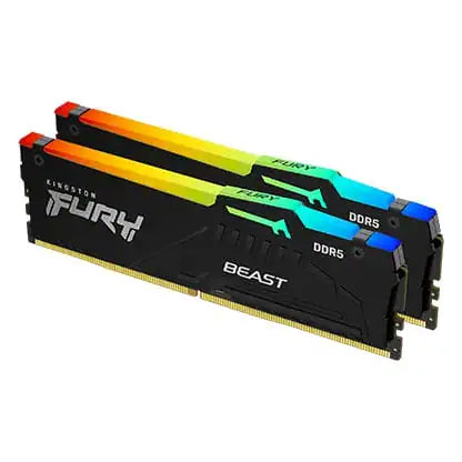 ذاكرة الوصول العشوائي Kingston FURY Beast RGB سعة 16 جيجابايت DDR5 بسرعة 6000 ميجاهرتز - سطح المكتب