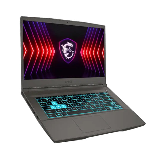 MSI Thin 15B13UC - معالج i5-13420H، سعة 16 جيجابايت، قرص SSD سعة 512 جيجابايت، بطاقة رسومات RTX 3050، شاشة 15.6 بوصة، نظام تشغيل Windows 11