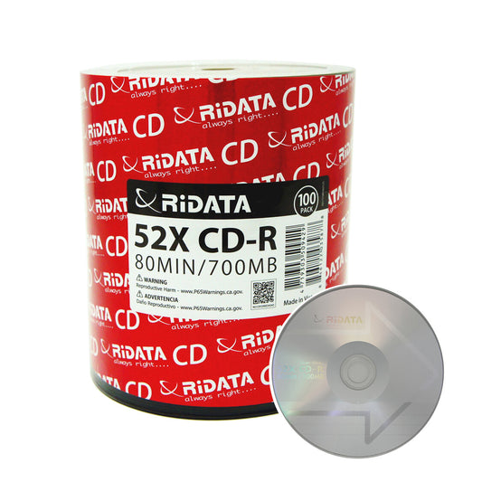 RIDATA CD-R 700MB Empty Discs – Bulk Pack (50 CDs)